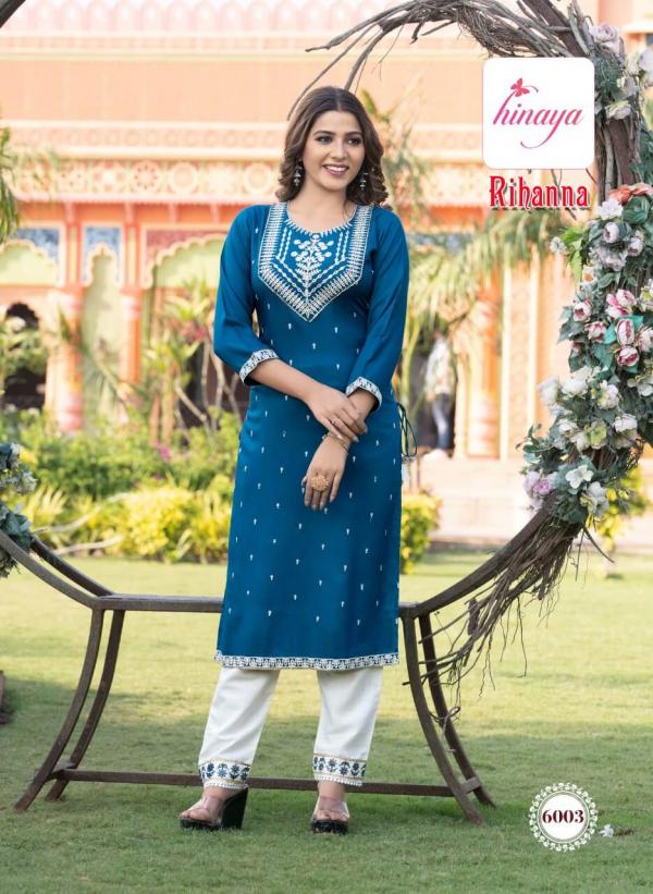 Hinaya Rihanna Vol 6 Regular Wear Kurti With Bottom Collection